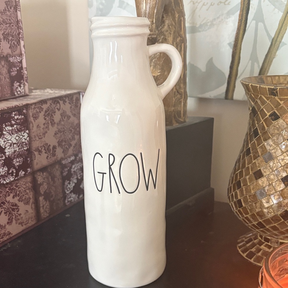 Rae Dunn White 'Grow' Ceramic Pitcher